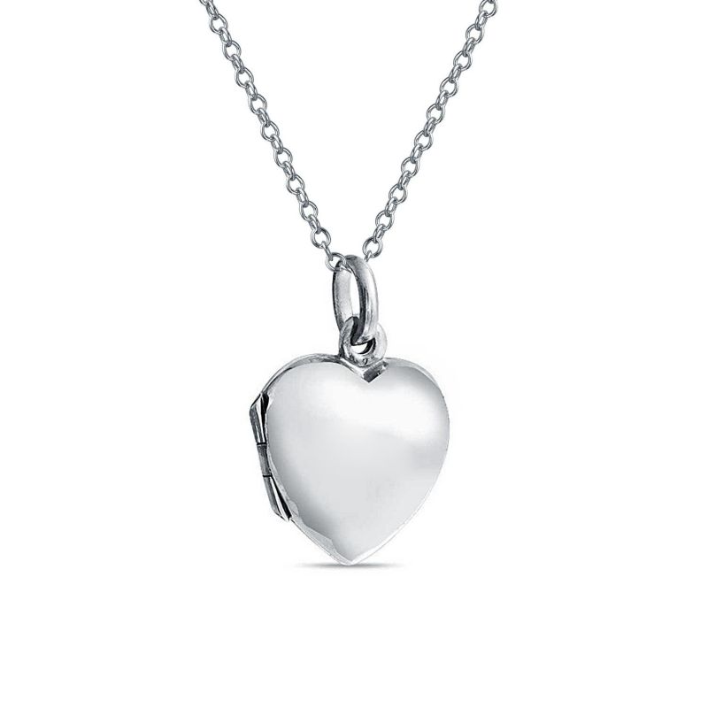 Sweet 16 Birthday Heart Flower Design Locket Necklace .925 Sterling Silver