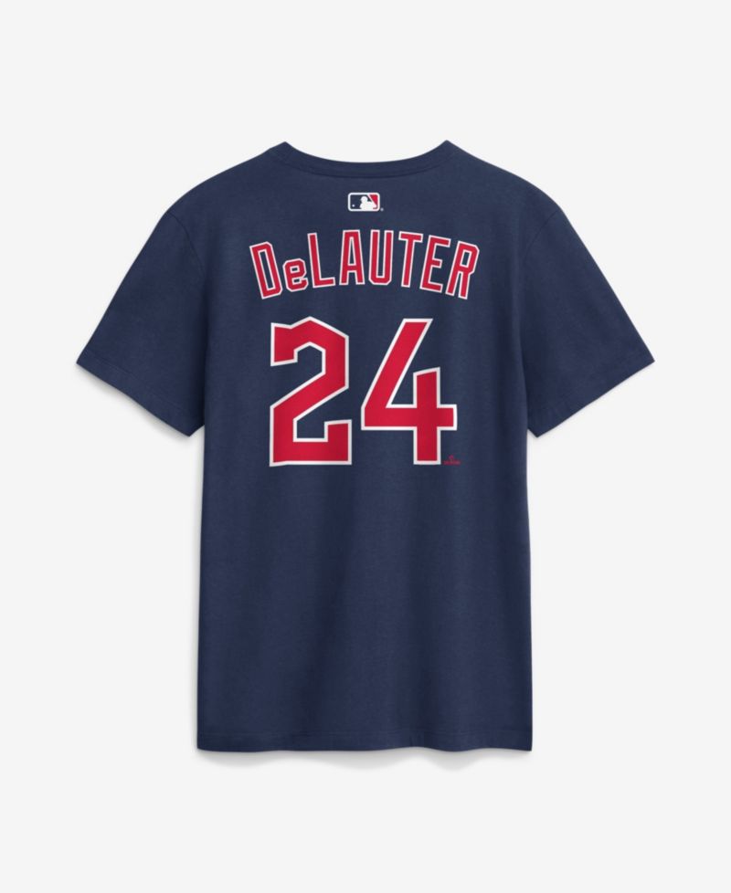 Men's Chase DeLauter Navy Cleveland Guardians Name & Number T-Shirt