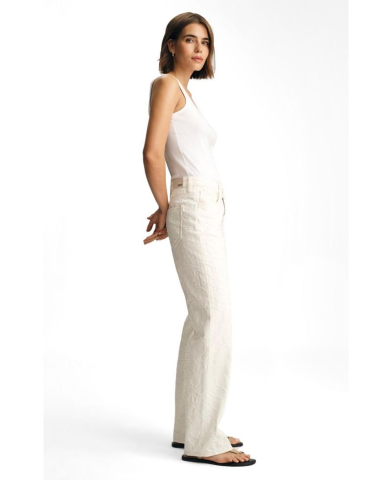 Women's Taylor High Rise Straight Leg In Beige Denim