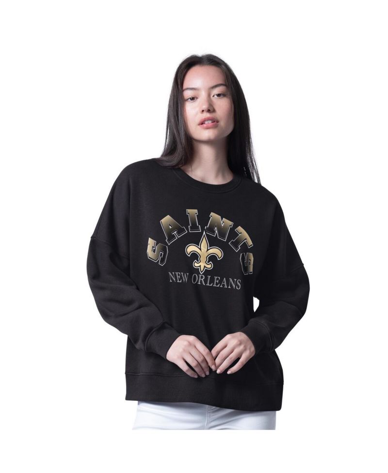 Women's Black New Orleans Saints Oversized Feud Sweatshirt