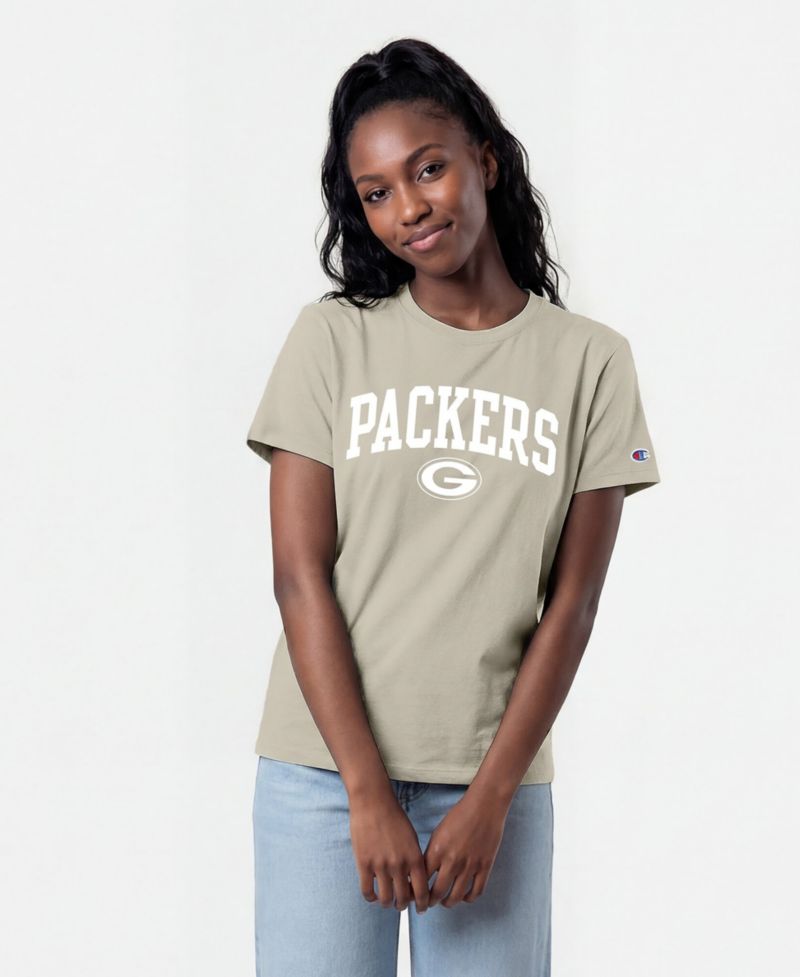 Women's Cocoa Butter Green Bay Packers Screen Print Graphics T-Shirt