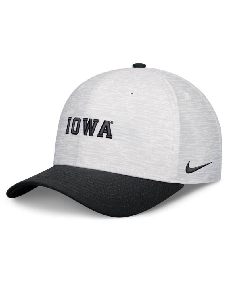 Men's and Women's White/Black Iowa Hawkeyes Primetime Rise Adjustable Hat