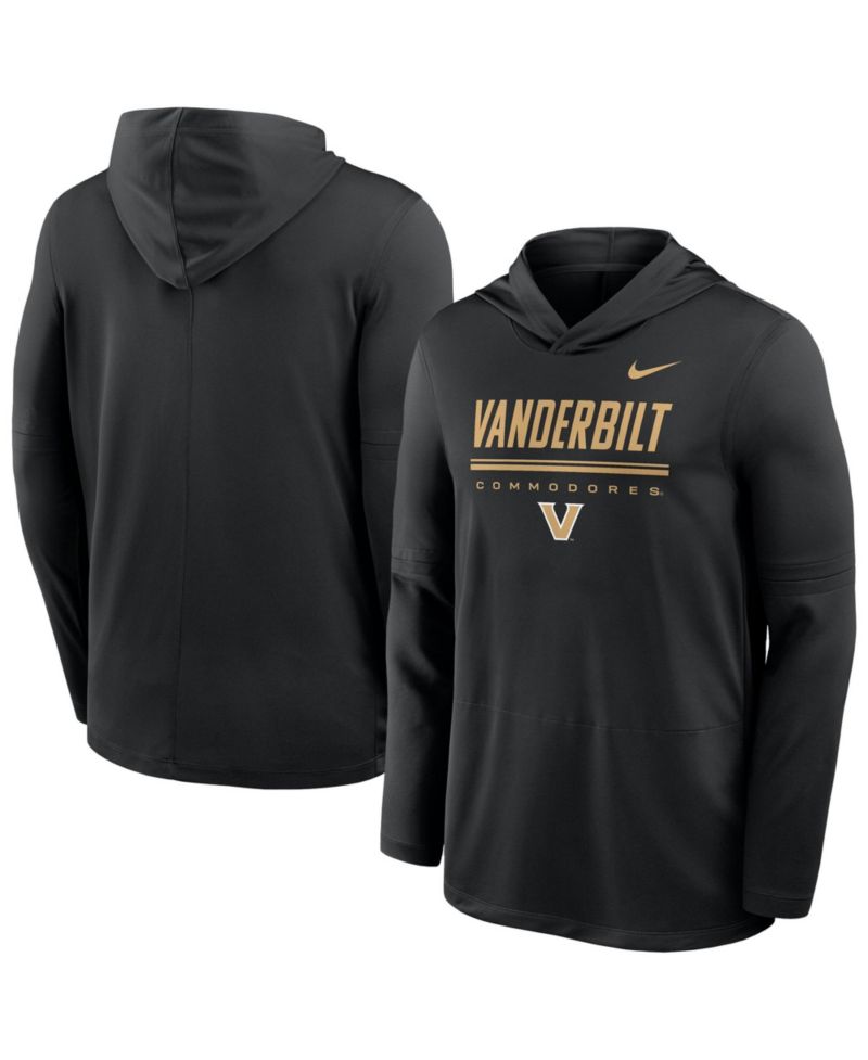 Men's Black Vanderbilt Commodores 2026 Sideline Dri-FIT Lightweight Hooded Top