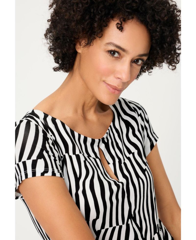 Women's Modern Zebra Faux Wrap Dress