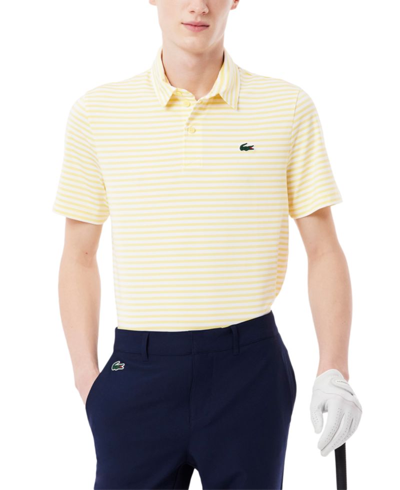 Men's Short Sleeve Striped Performance Polo Shirt