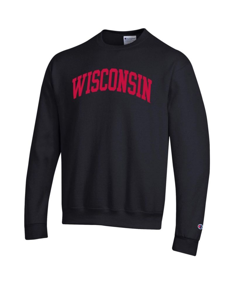 Men's Red Wisconsin Badgers Basic Arch Fleece Pullover Sweatshirt