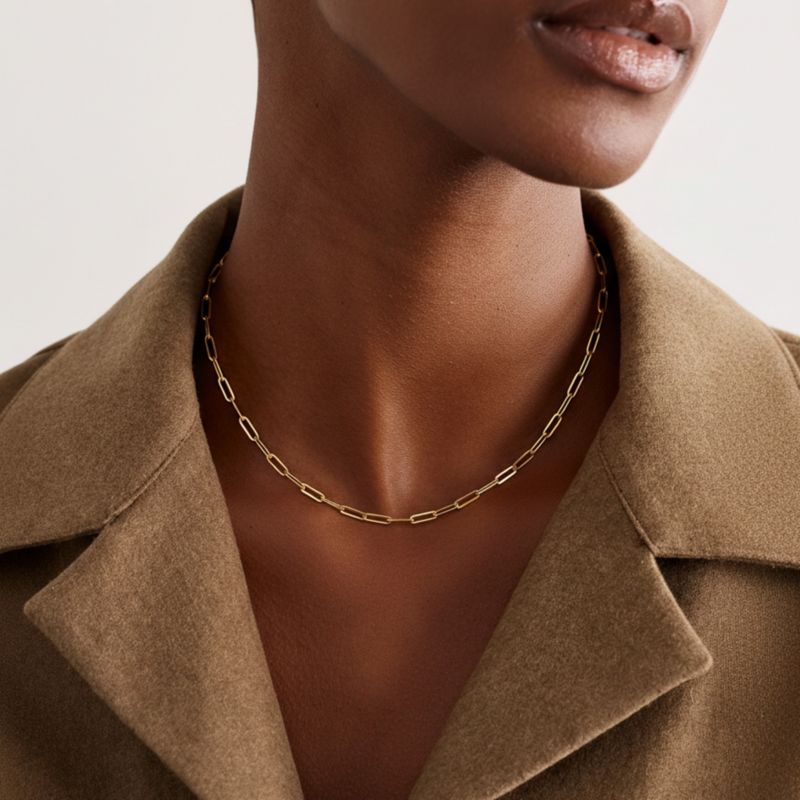 Stainless Steel Paperclip Chain Necklace