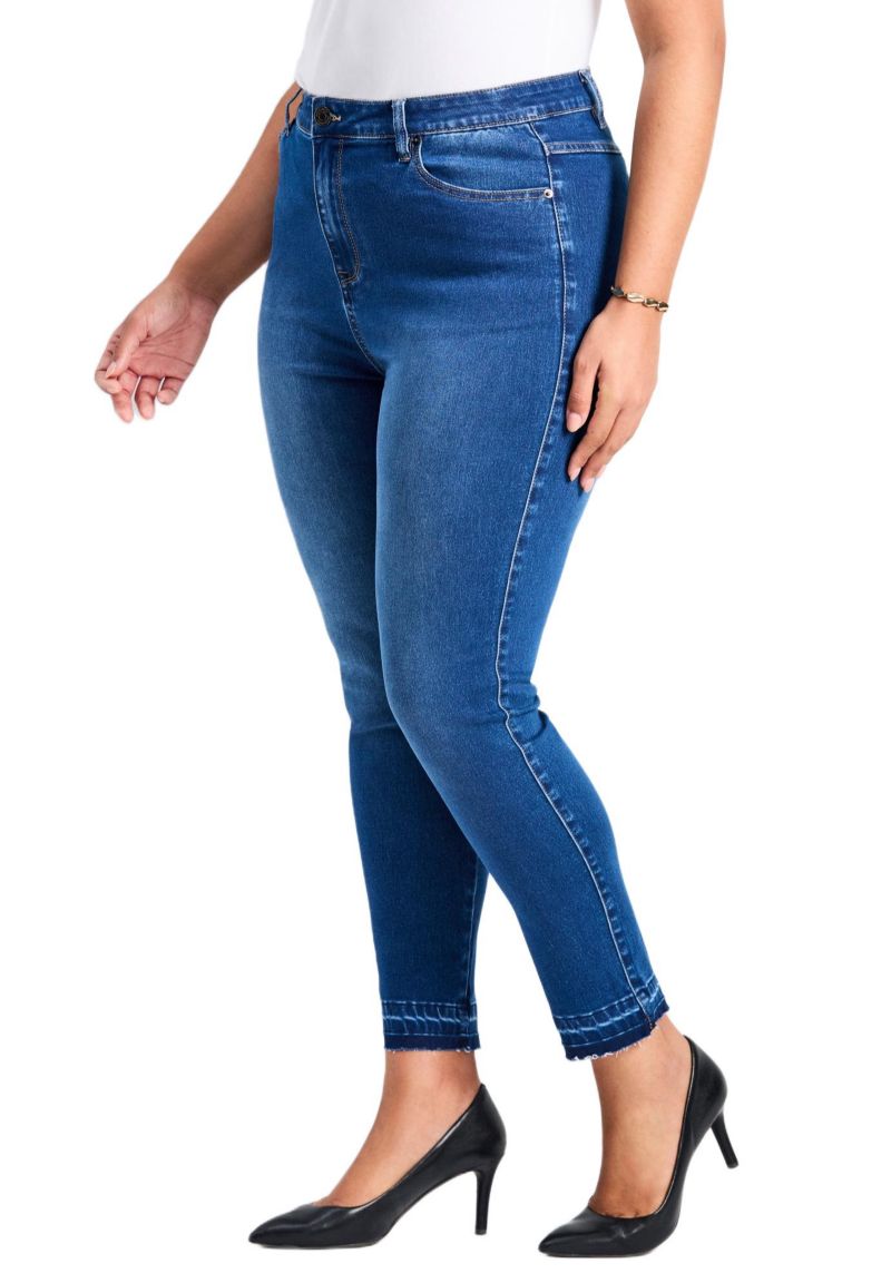 Women's Plus Size Butter Skinny Frayed Hem Jean
