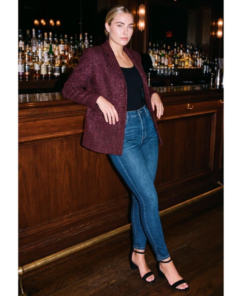 Plus Size Tegan Textured Tweed Blazer