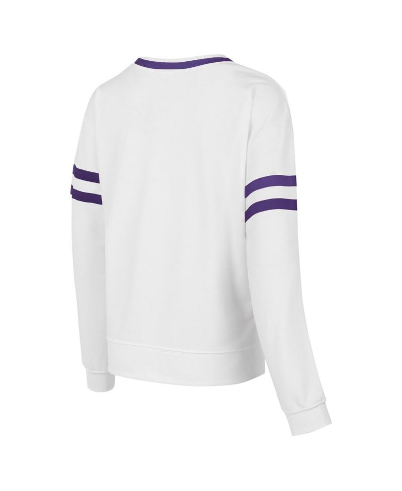 Women's White Los Angeles Lakers Borough Pullover Sweatshirt