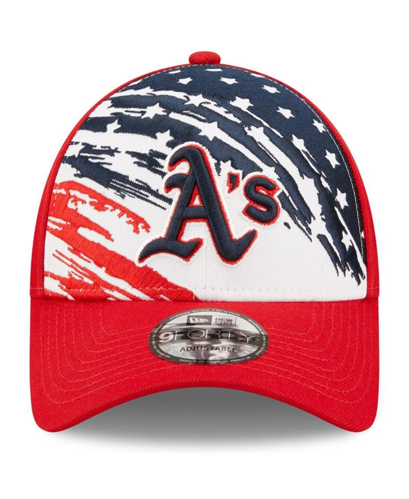 Men's Red Oakland Athletics 2022 4th of July 9FORTY Snapback Adjustable Hat