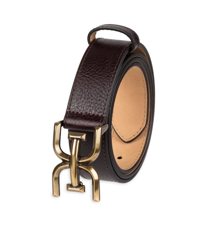 Women's Slim Double-E Plaque Buckle Belt