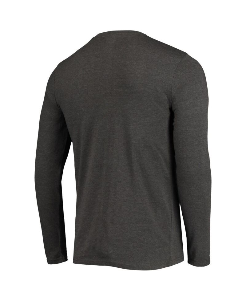 Men's Red, Heathered Charcoal Fresno State Bulldogs Meter Long Sleeve T-shirt and Pants Sleep Set