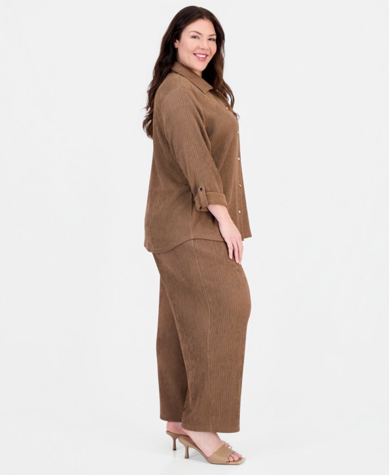 Plus Size Pull-On Wide-Leg Pants