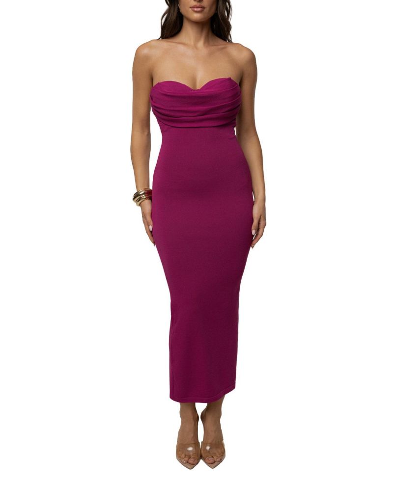 Women's La Lune Drape Cowl-Neckline Sleeveless Midi Dress