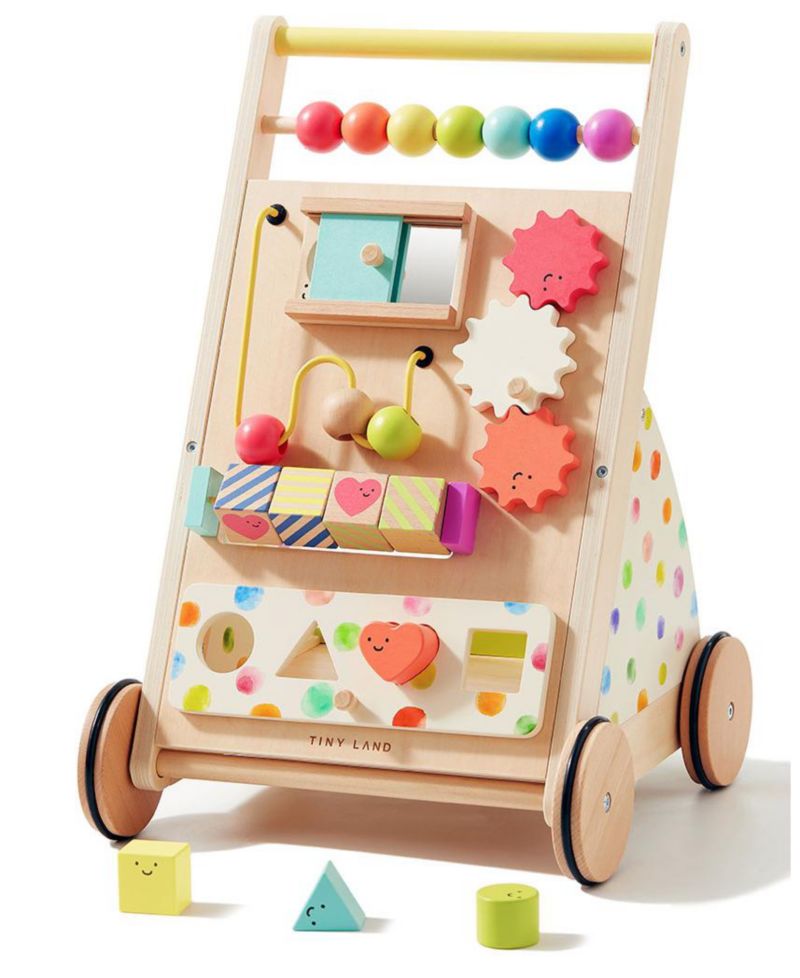 Versatile Montessori-Inspired Wooden Baby Walker Activity Center