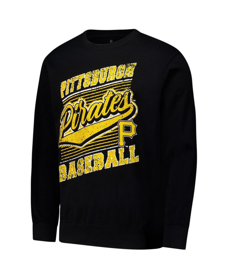 Men's Black Pittsburgh Pirates Lightweight Crew Sweatshirt