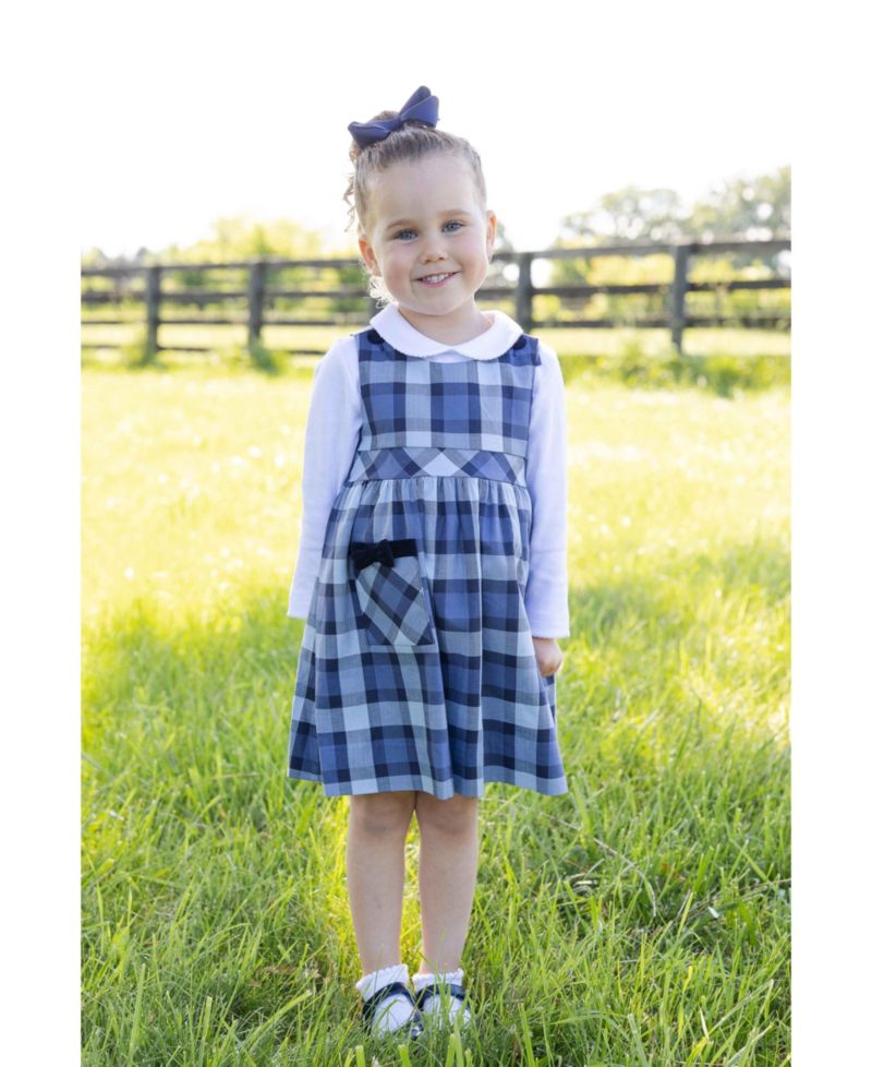 Little Girls (4-6X) Plaid Jumper with Pocket Dress