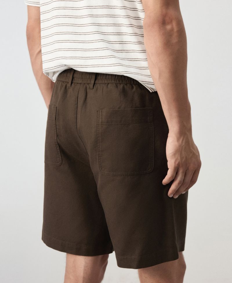 Men's Cotton-Linen Blend Mid-Rise Bermuda 8.54" Inseam Shorts