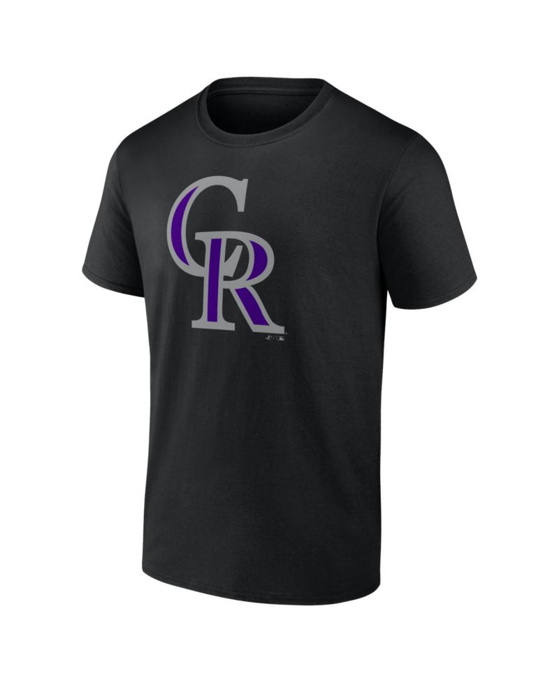 Men's Black Colorado Rockies Official Logo T-Shirt