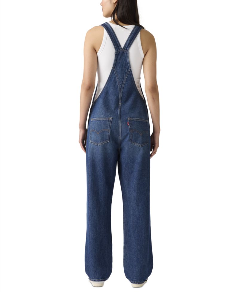 Women's Vintage-Style Cotton Denim Overalls