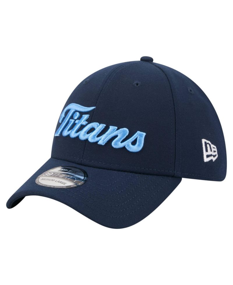 Men's Navy Tennessee Titans Script 39THIRTY Flex Hat