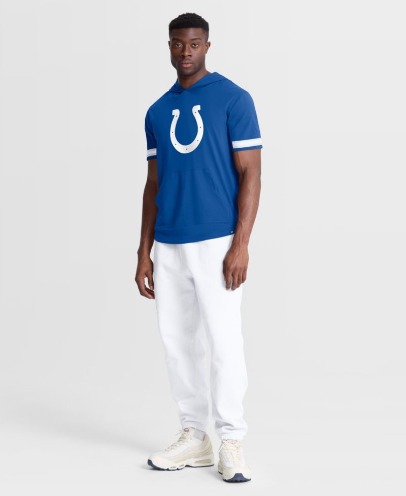 Men's Royal Indianapolis Colts Optimal Play Short Sleeve Hooded T-Shirt