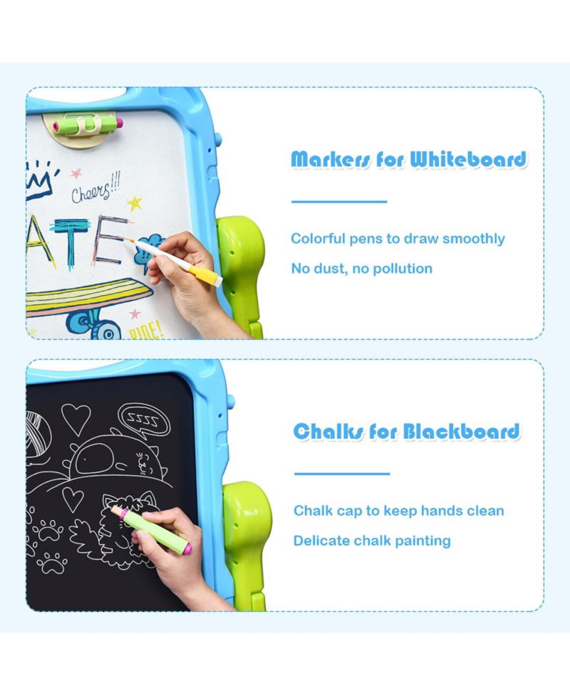 Height Adjustable Double-Sided Magnetic Kids Art Easel