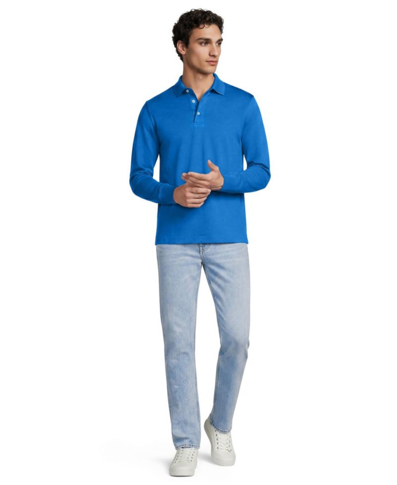 Men's Long Sleeve Cotton Supima Polo Shirt