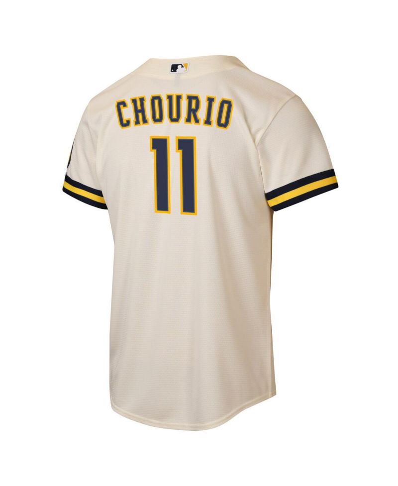 Big Boys and Girls Jackson Chourio Cream Milwaukee Brewers Home Stadium Jersey