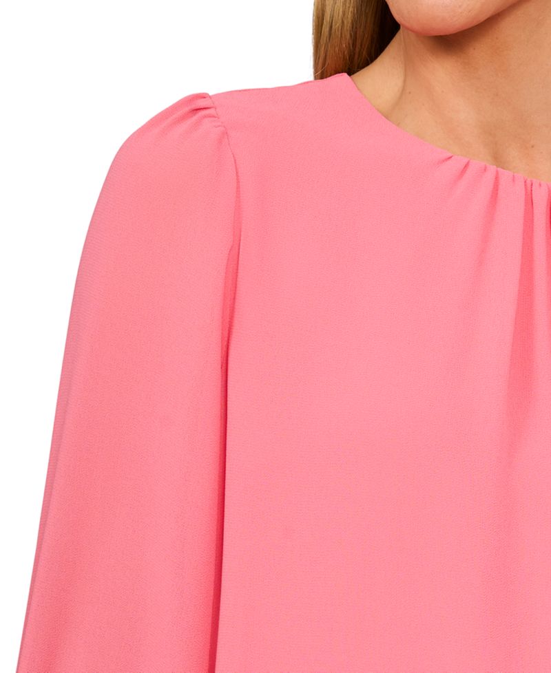 Women's Long-Sleeve Smocked-Cuff Blouse