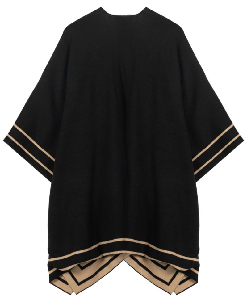 Reversible Border Stripe Ruana
