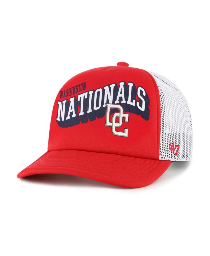 Men's Red Washington Nationals Meander Foam Trucker Snapback Hat