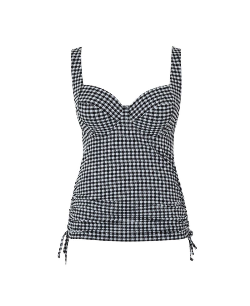 Gingham Iris Underwire Side Support Tankini Swim Bra