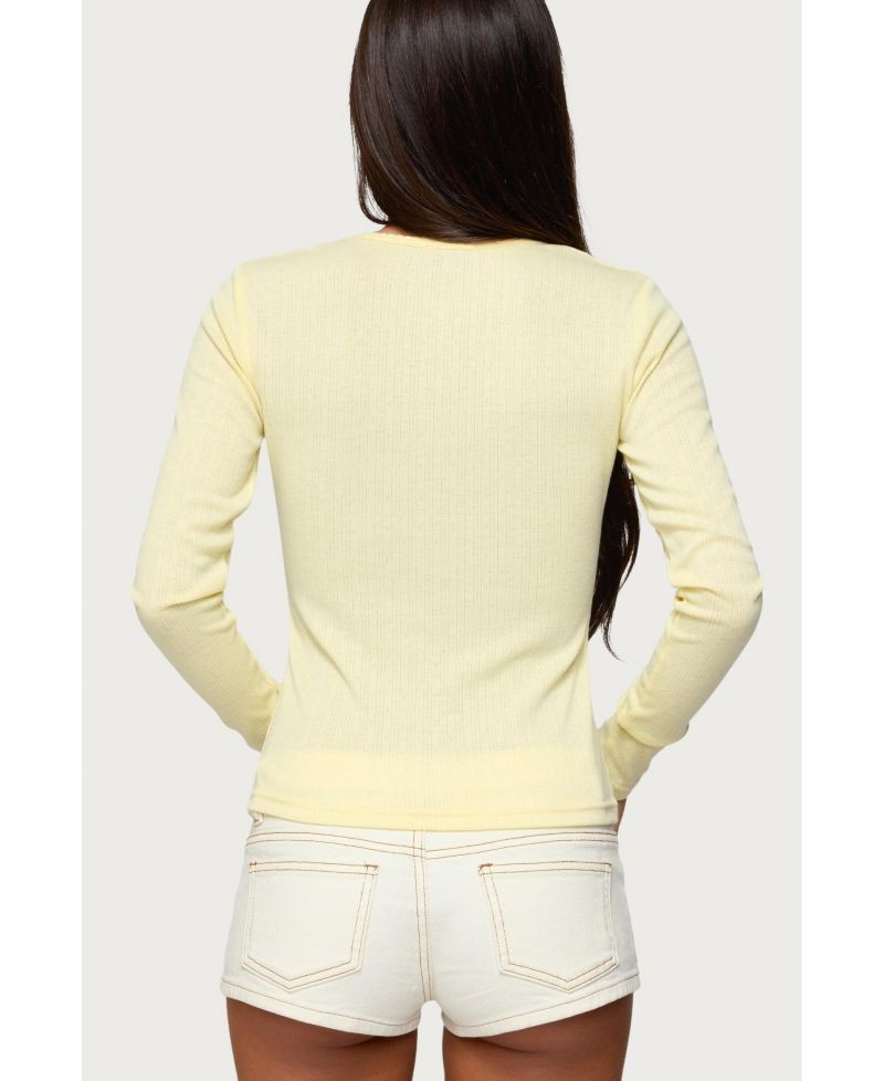 Women's Maeva Button Up Pointelle Top