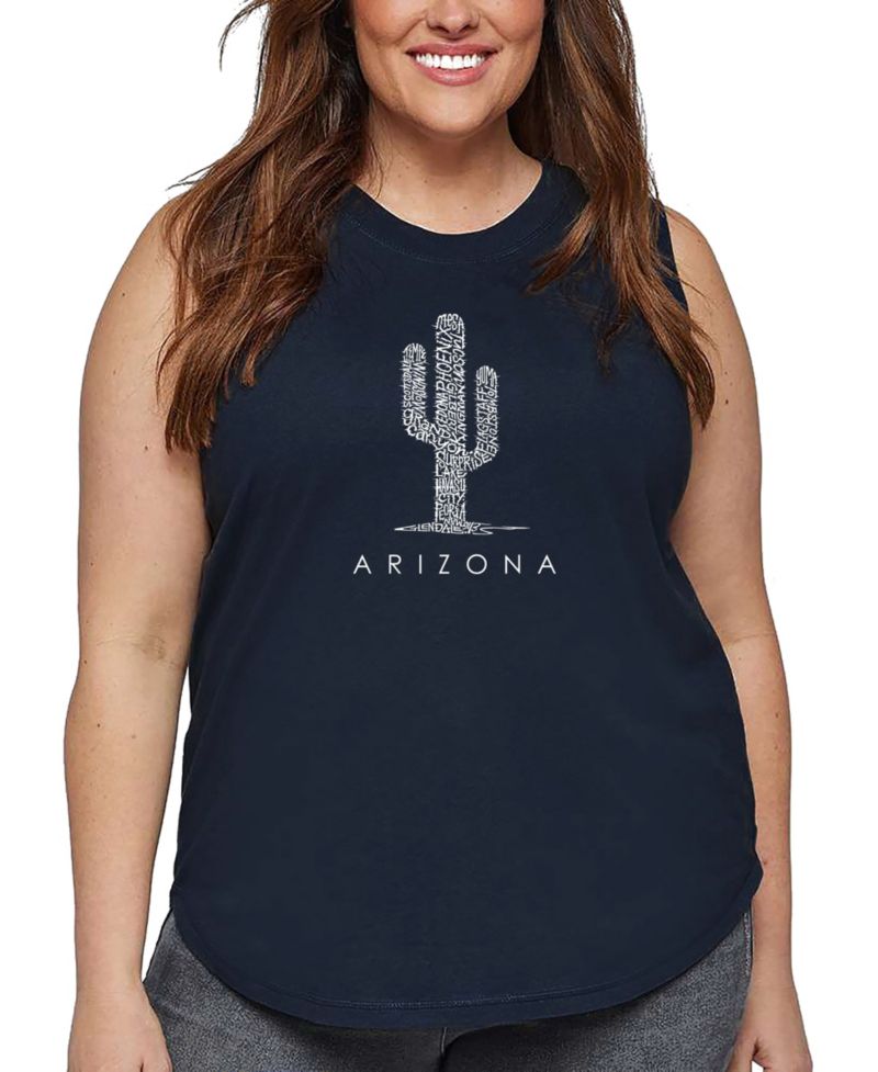 Plus Size Arizona Cities Word Art Tank Top