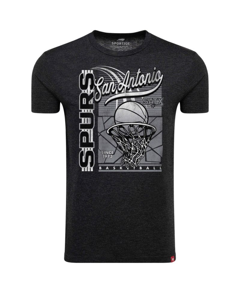 Men's and Women's Black San Antonio Spurs Comfy Waycross Tri-Blend T-Shirt