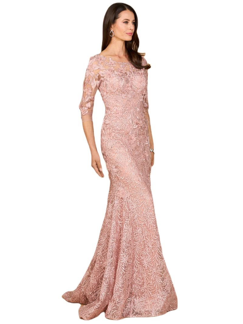 Women's Short Sleeve Lace Mermaid Gown