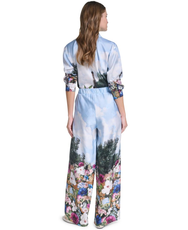 Women's Paris Scene Printed Pull-On Pants