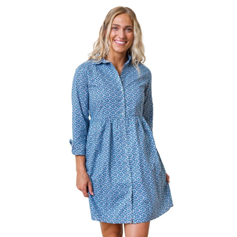 Women's Long Sleeve Button Front Shirt Dress