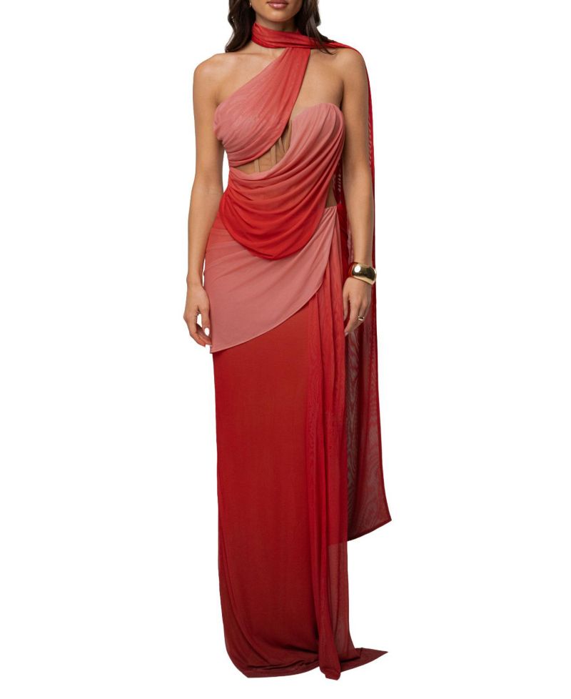 Women's Empress of Hearts High-Neck Corset Mesh Gown