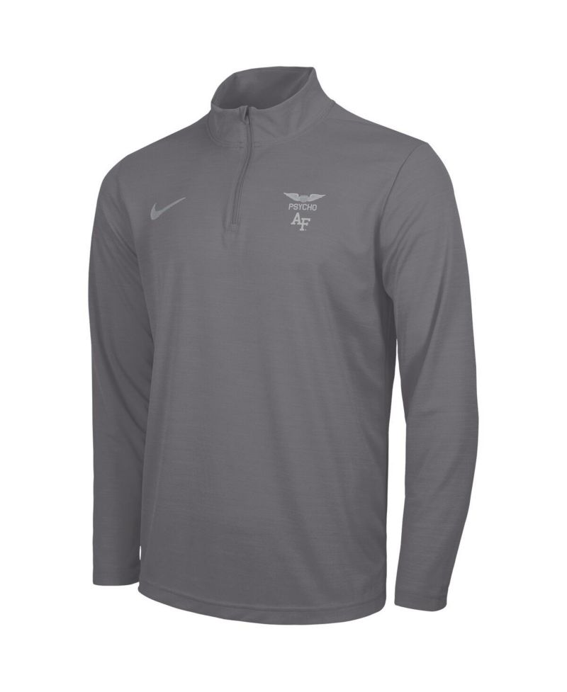 Men's Charcoal Air Force Falcons APLS Fighting Falcon Collection Dri-FIT Intensity Quarter-Zip Pullover Sweatshirt