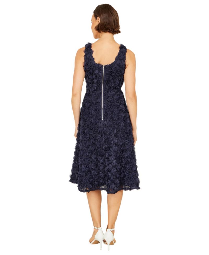 Women's Applique Floral Skater Dress