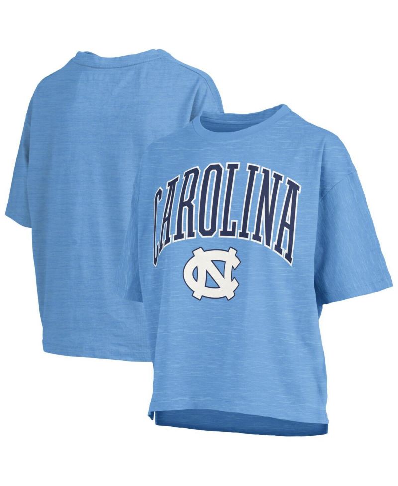 Women's Carolina Blue North Carolina Tar Heels Nelson Arch Over Logo Waist Length Oversized Slub T-Shirt