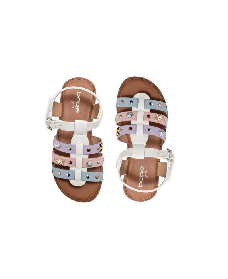 Little Girls Sandals - Strappy Flat Sandals and Studded Summer Shoes (Toddler/Kid)