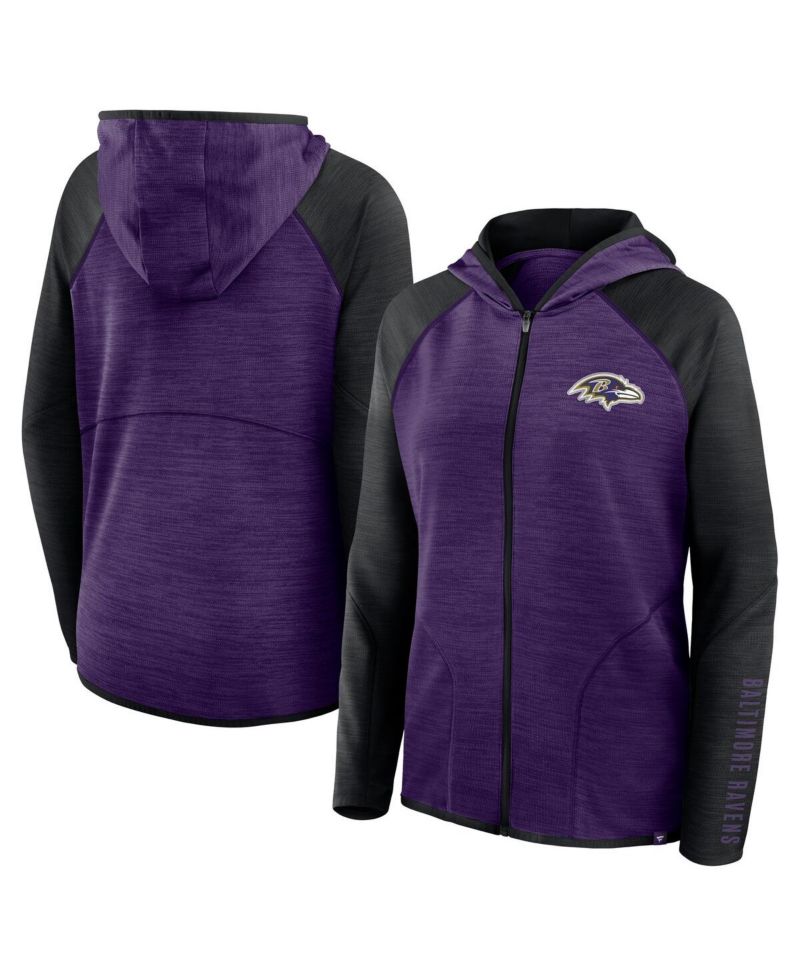 Women's Purple/Black Baltimore Ravens Redzone End Around Pass Raglan Full-Zip Hoodie