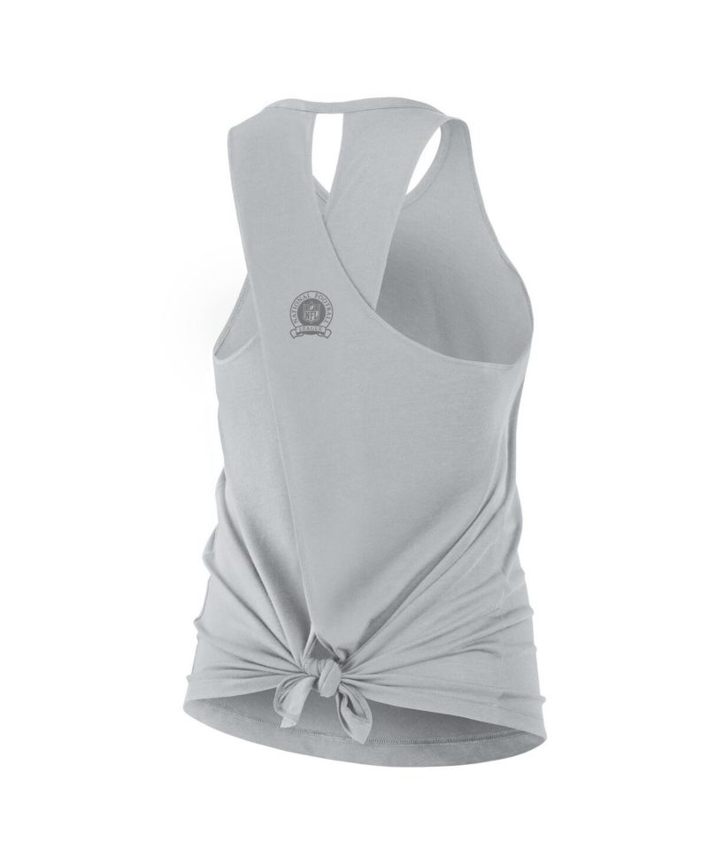 Women's Gray Detroit Lions Glory Crisscross Performance Tank Top