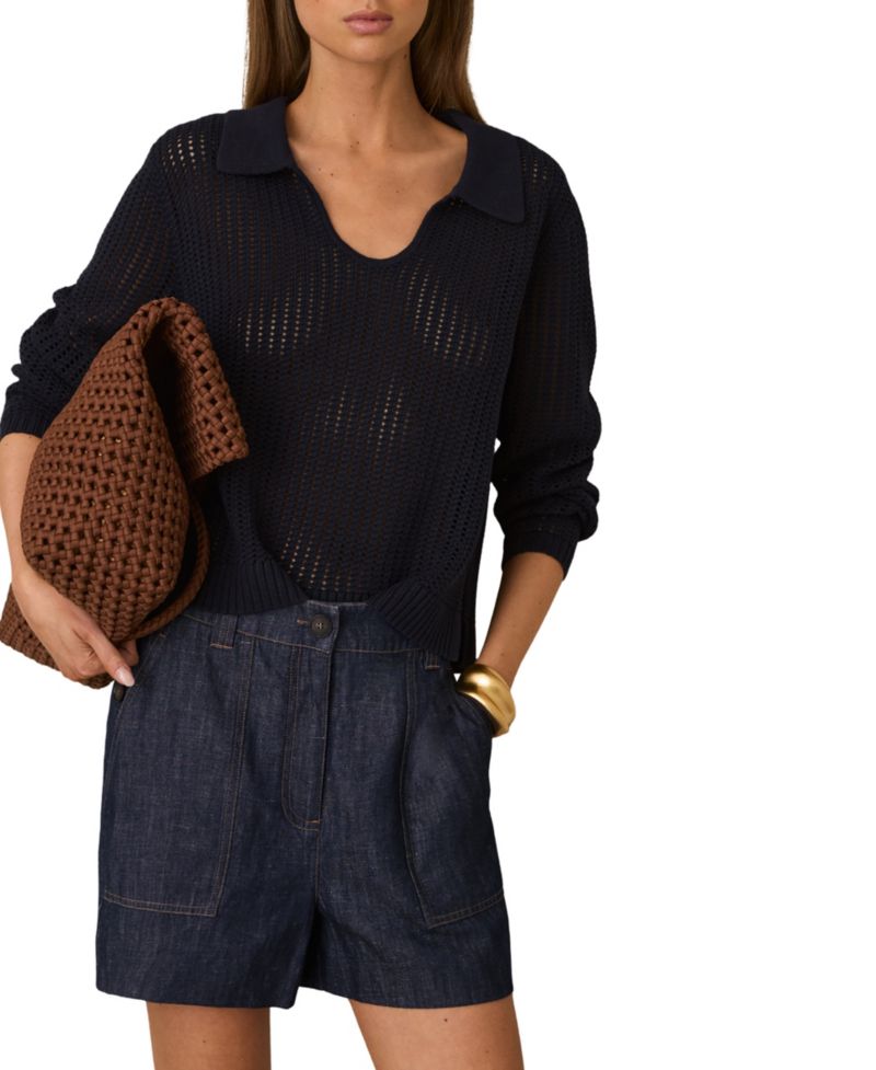 Women's Ashby High-Waisted Linen Chambray Shorts