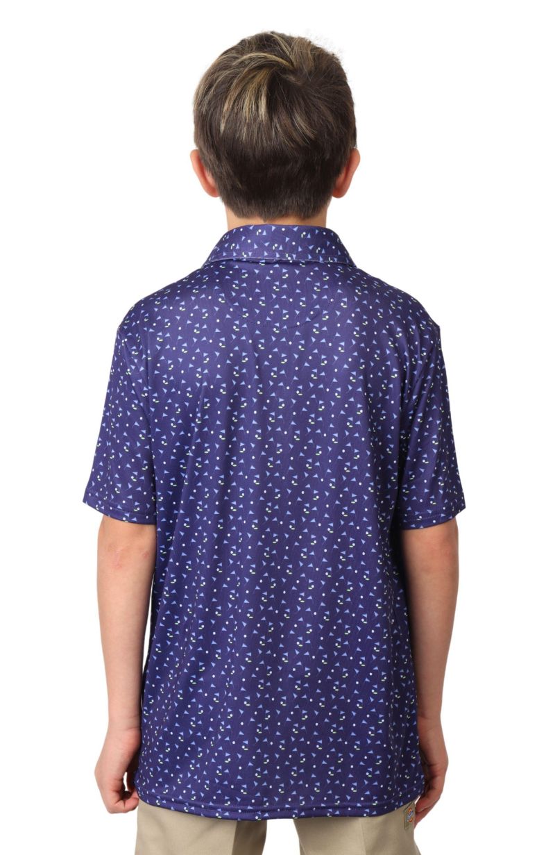 Men's Pin Flags Printed Performance Polo