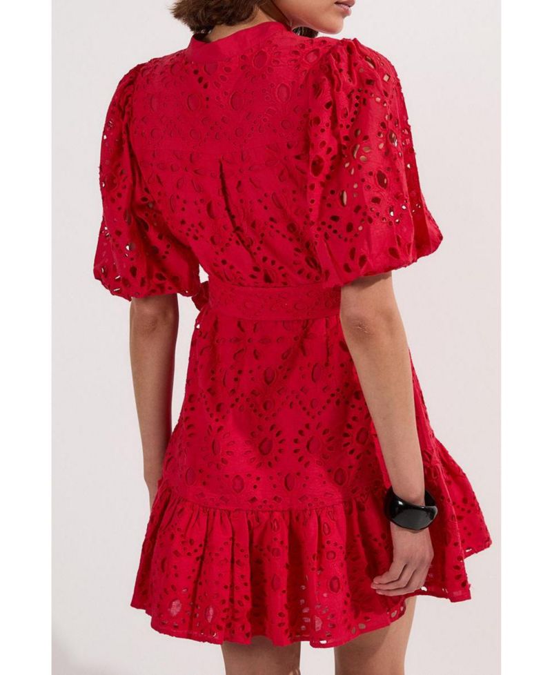 Women's Woven Tie Waist Mini Dress